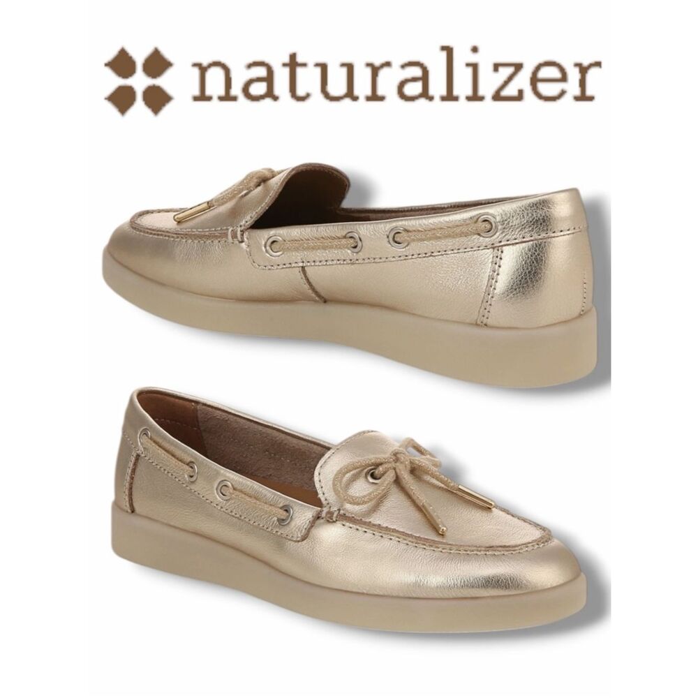 Naturalizer Women’s Keelboat Boat Shoes in the Size 9.5 in Soft Gold Color